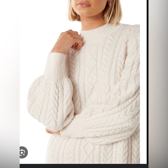 Ever New White Cable Knit Turtleneck Sweater 6 - Picture 3 of 8